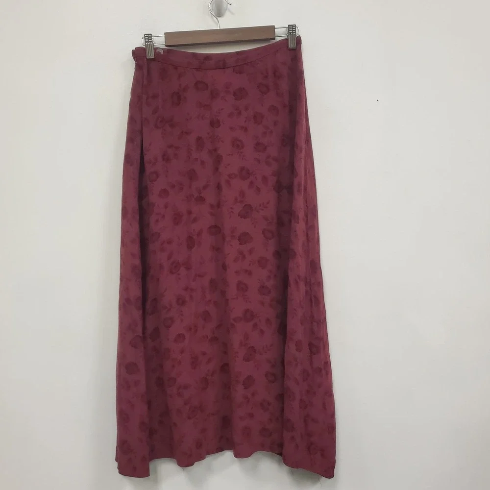 Rena Rowan Womens Fairy Grunge Romantic Whimsigoth Floral Maxi Skirt Size 10 Red - Picture 2 of 12